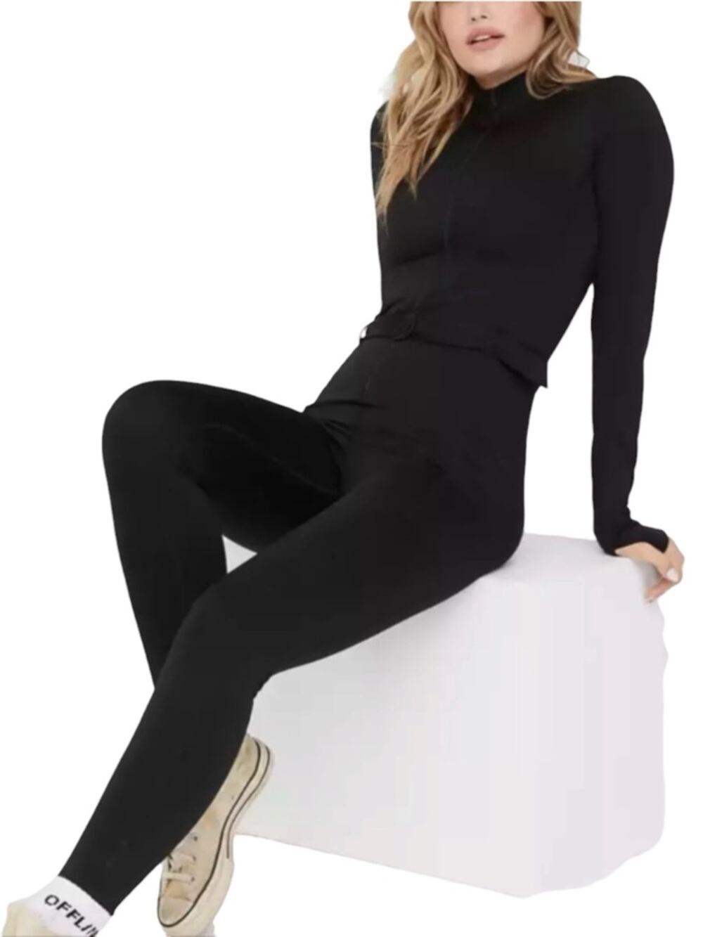 NWT Offline by Aerie Warmup Collection 
Black Long Sleeve Jumpsuit XS